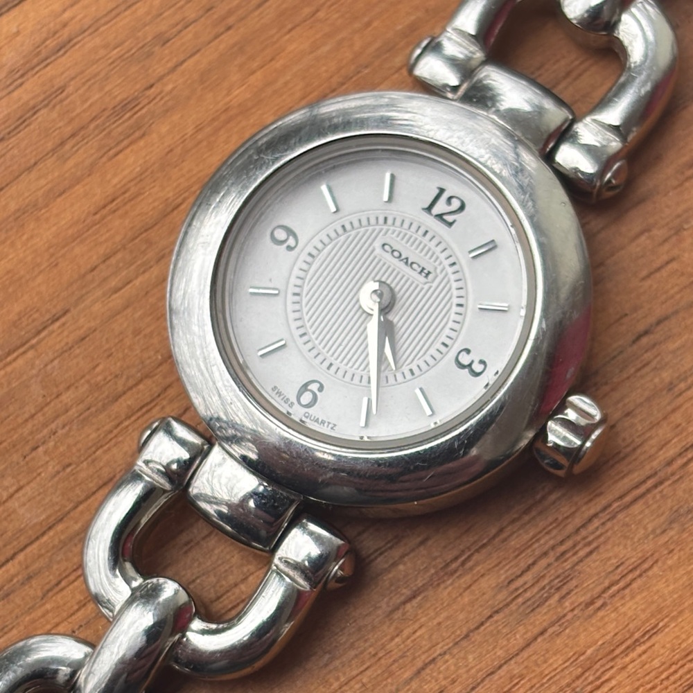 Coach Watch with Burgundy Leather Strap - Picture 2 of 4